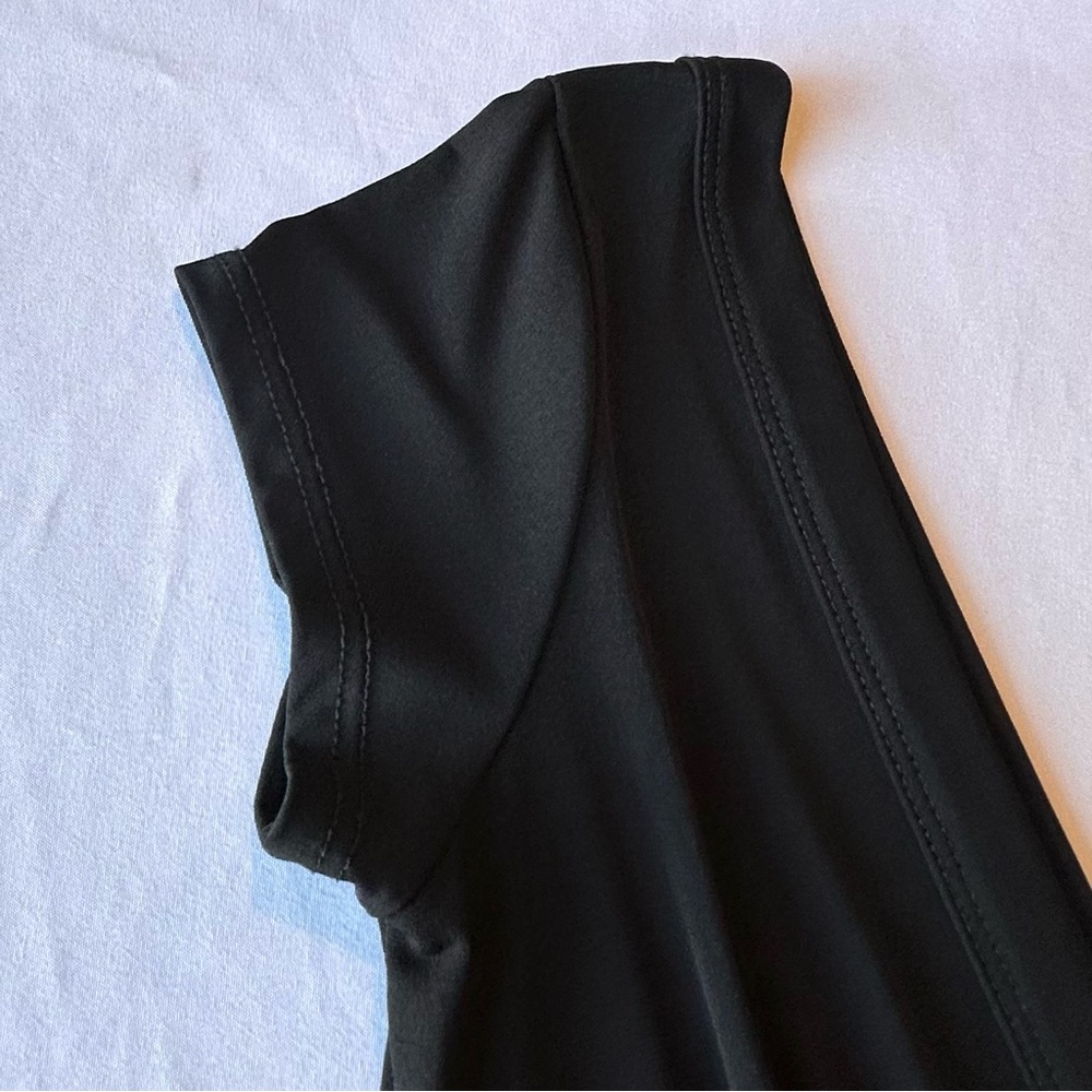 Zoey Beth Womens Dress Black Deep V Neck Short Sleeve A-Line Stretch Size Small - Picture 9 of 15